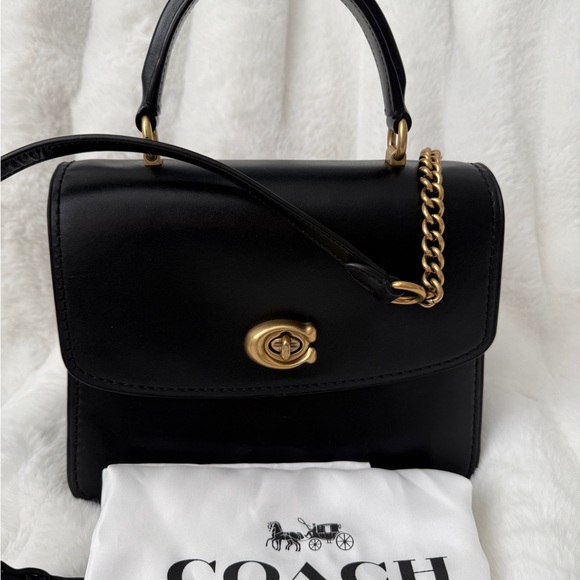 Coach Parker Top Handle Bag, Black Leather, Crossbody bag, Satchel - Picture 12 of 12